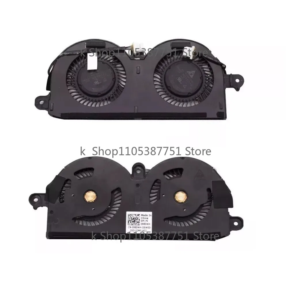 For Dell XPS 13 9370 9380 4-Pins 5V CPU Cooling Fan 0980WH 980WH ND55C19-16M01