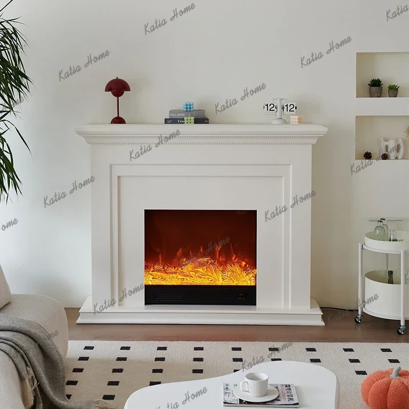 LD Home Bedroom Tv Stand Living Room Cabinets Luxury Simulated Flame Heating Fireplace French Decorative Furniture