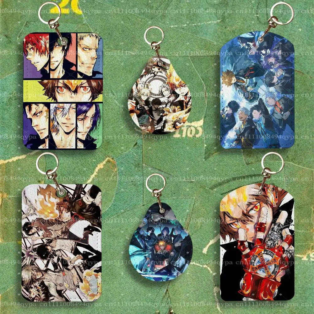H-HITMAN REBORN Leather 2 Sided ID Card Holder with Keychain Executive Protection For Bank Credit Subway Bus Case