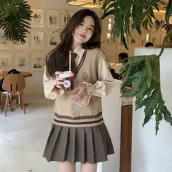 2026 autumn Korea style fashion suit women's shirt vest top skirt temperament vest college style school uniform jk uniform a698