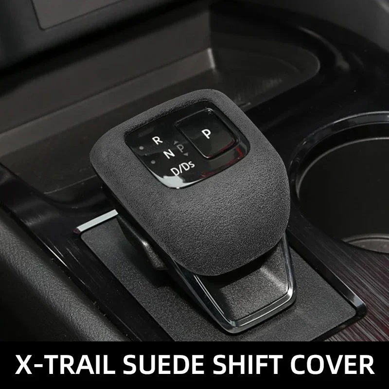 For Nissan  X-trail 2021 2022 2023  Accessories Leather Car Gear Shift Knob Cover Suede Gears Cap Protective Mat