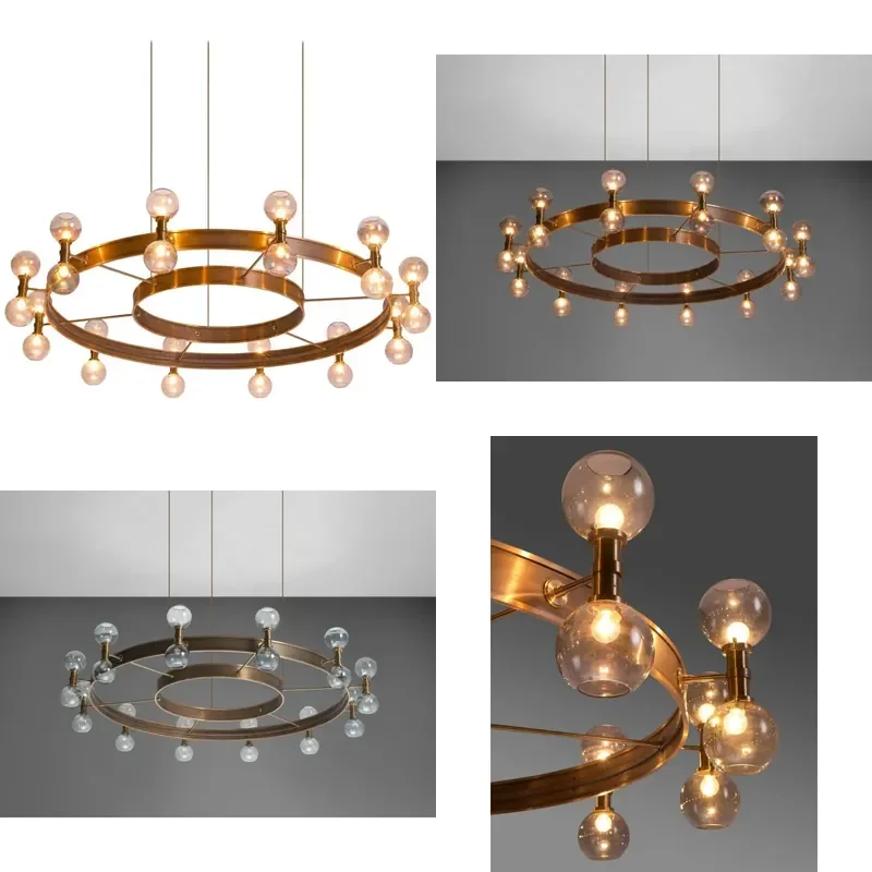 Modern Crystal Chandelier for Hotel Lobby Bar Counter Banquet Hall Dining Room Private Club Lighting Fixture