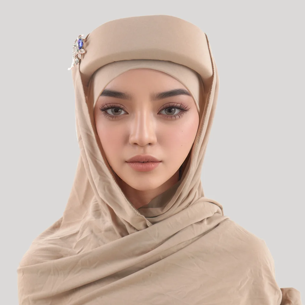 European New Simple Solid Turban Hat, African Wedding Evening Headwrap, Fashion High Crown Sponge Pull-On Cap