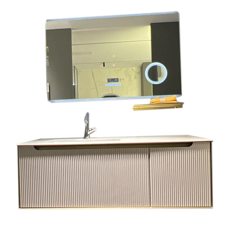 

New design bathroom marble flat basin white single sink bathroom vanity