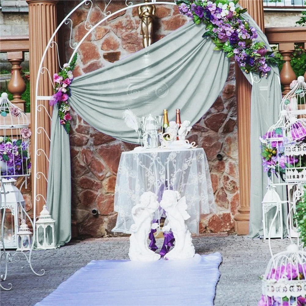 Sheer Chiffon Polyester Fabric for Wedding Arch Draping Designed for Elegant and Airy Event Decorations Size 300x75cm
