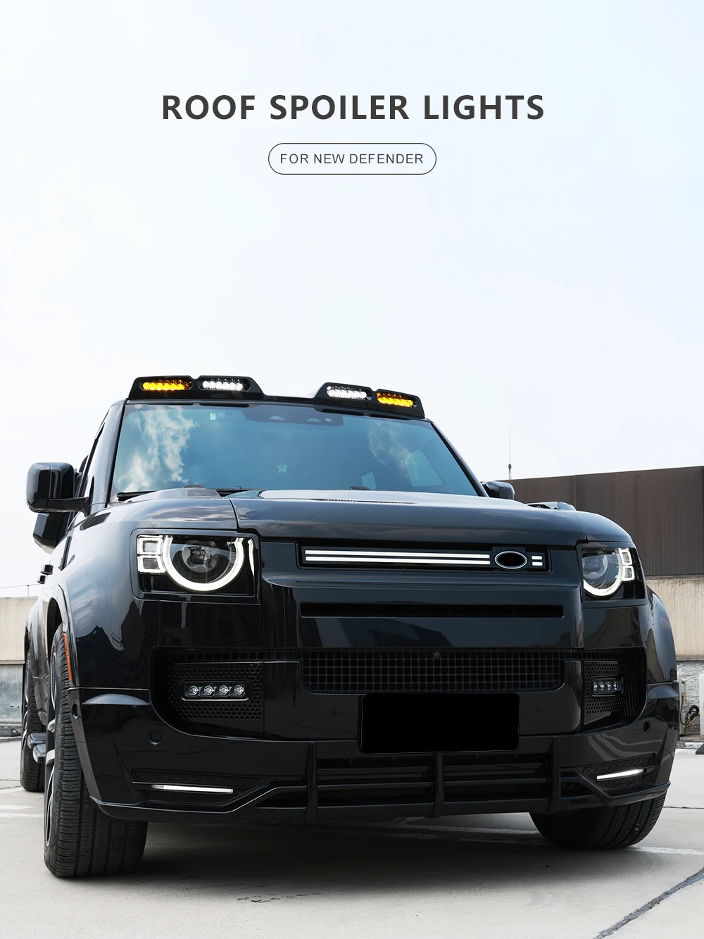 لامع أسود 4 أصفر Led ABS السيارات الجبهة سقف مصباح Toplight LED قبة ضوء الضوء العلوي للمدافع الجديد #5