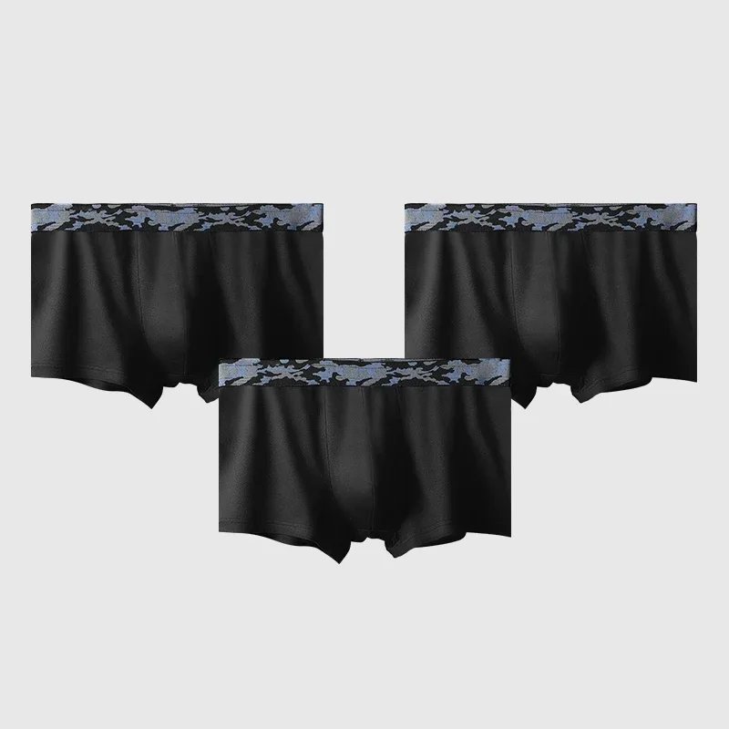 3PCS men's ice silk underwear men's summer thin breathable four-corner boxers youth quick-drying sports underpants