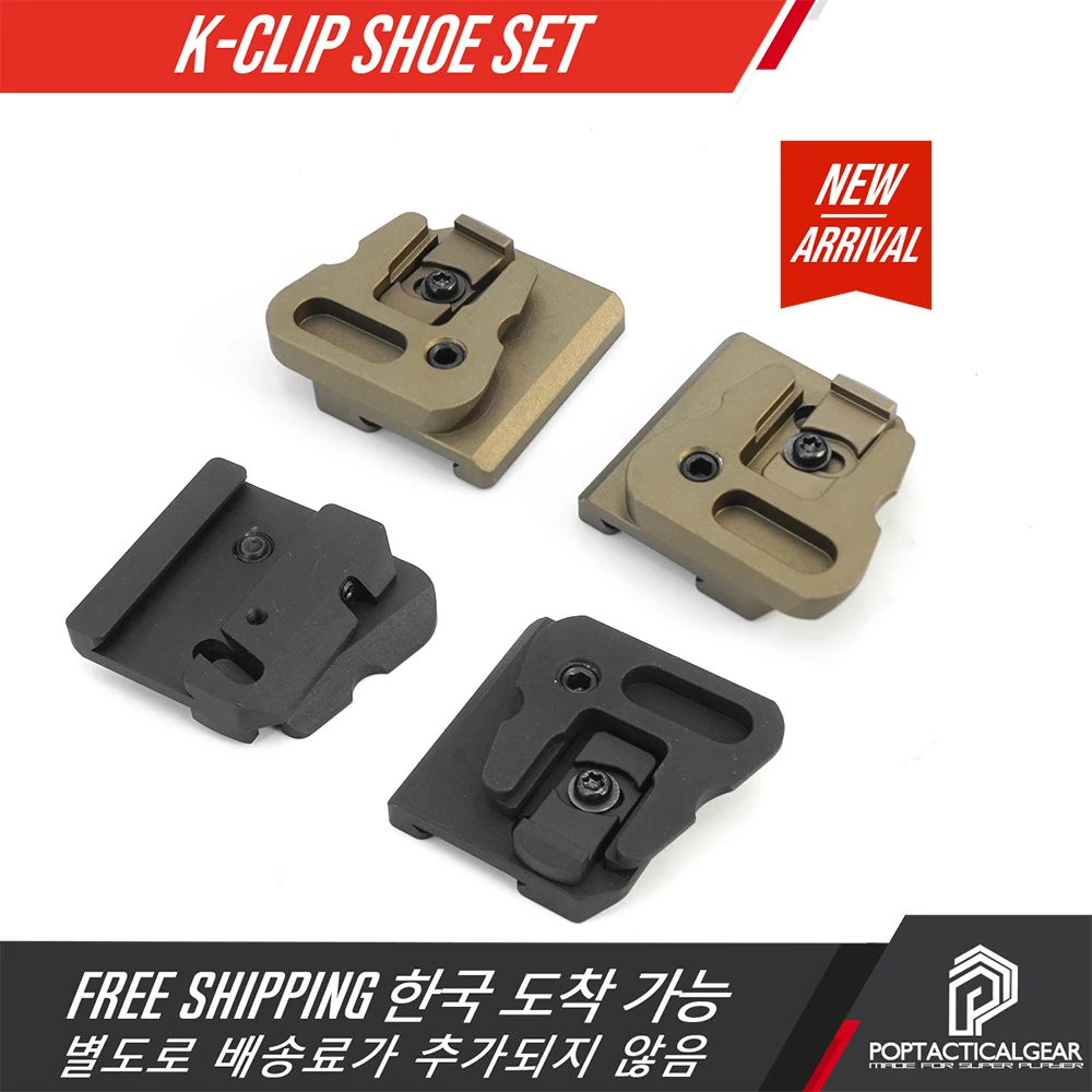 SPECPRECISION Tactical KVC K-Clip Shoe Sets 2PS Metal Helmet Mount Dovetail Conversion Adapter PVS-14