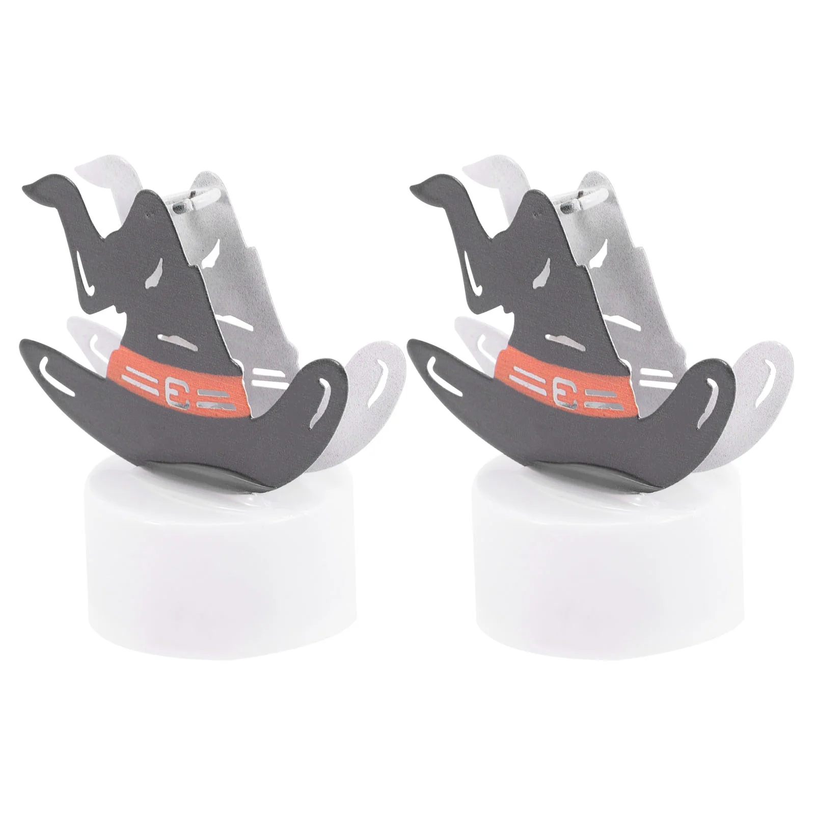 2 Pcs Decor Lamp Halloween Flameless Light Pumpkin Spider Decorations LED Plastic Candles Girly Room