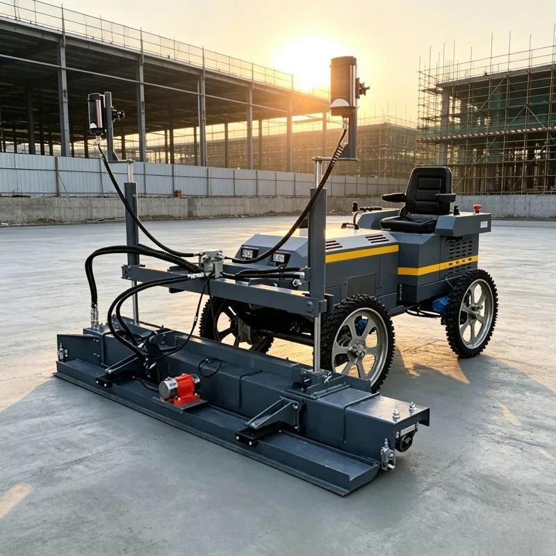 Ride On Hydraulic Concrete Laser Screed Leveling Machine With Telescopic Boom Arm And 4 Wheel Drive For Factory Workshop Floor