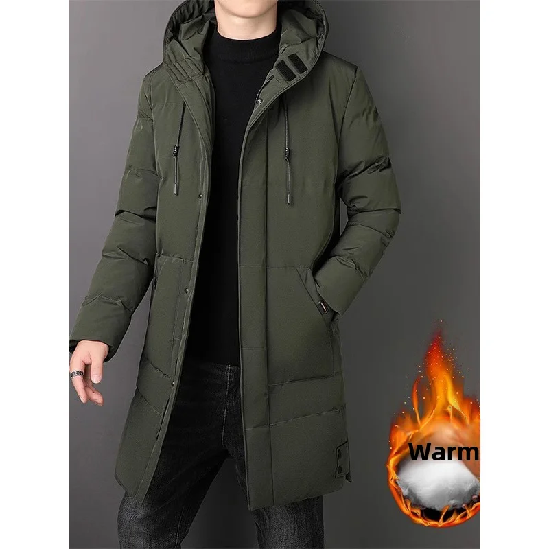 

Men's Long down Cotton Jaet Winter Thiened Fce Warm plus Size Fat Person Northeast Cotton Coat Outerwear