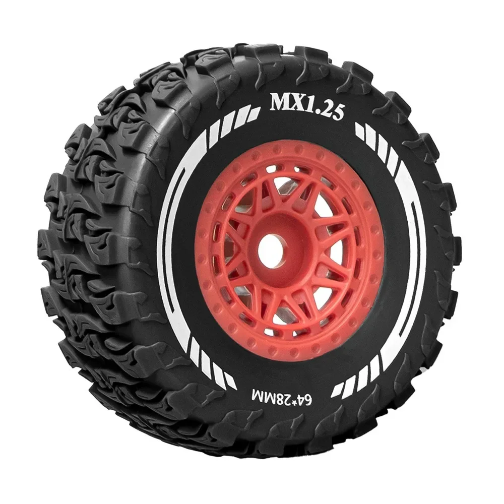 Coche teledirigido, 4 Uds., 64mm, neumático de goma, 12mm, cubo de rueda plano hexagonal para Wltoys Arrma 1/14 Mini Mojave Grom Mjx Hyper 14301, piezas de coche teledirigido