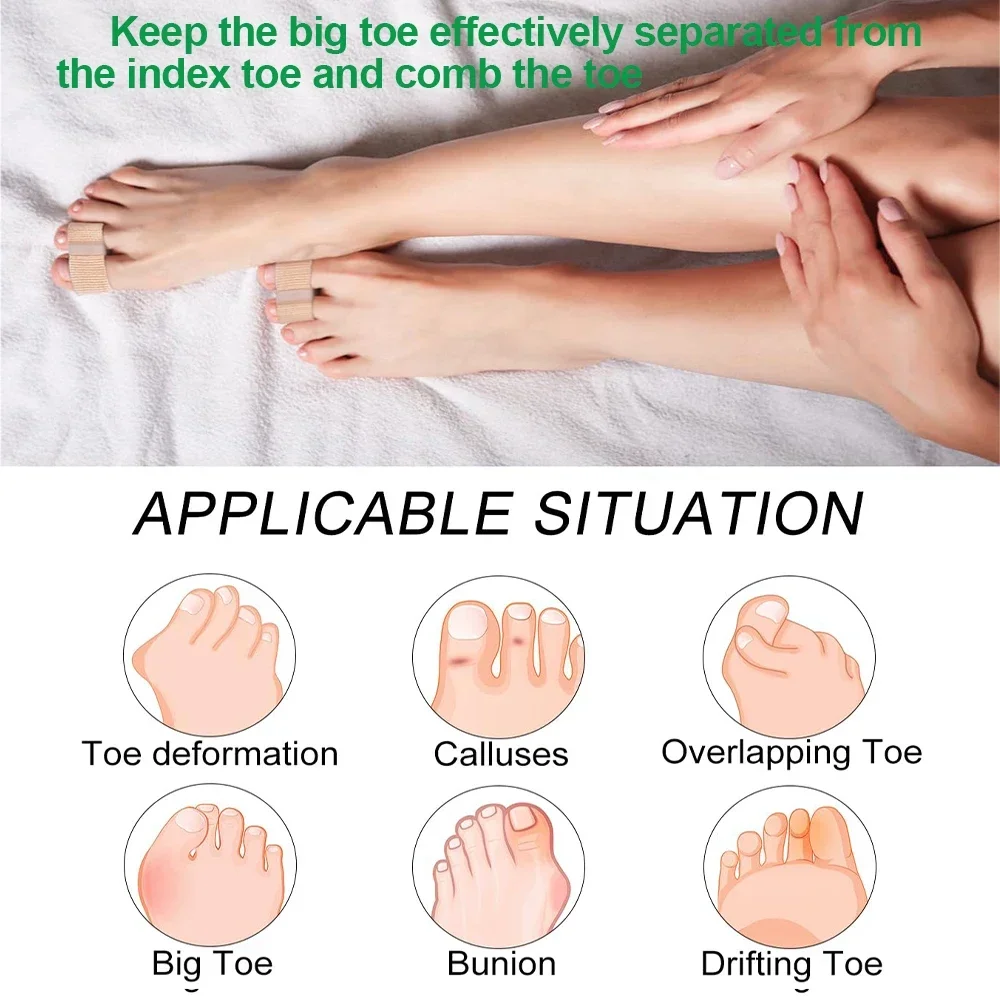 Gel Bunion Toe Separator W/Fabric Lining for Big Toe,Silicone Toe Spacers Breathable Toe Corrector Protector for Overlapping Toe