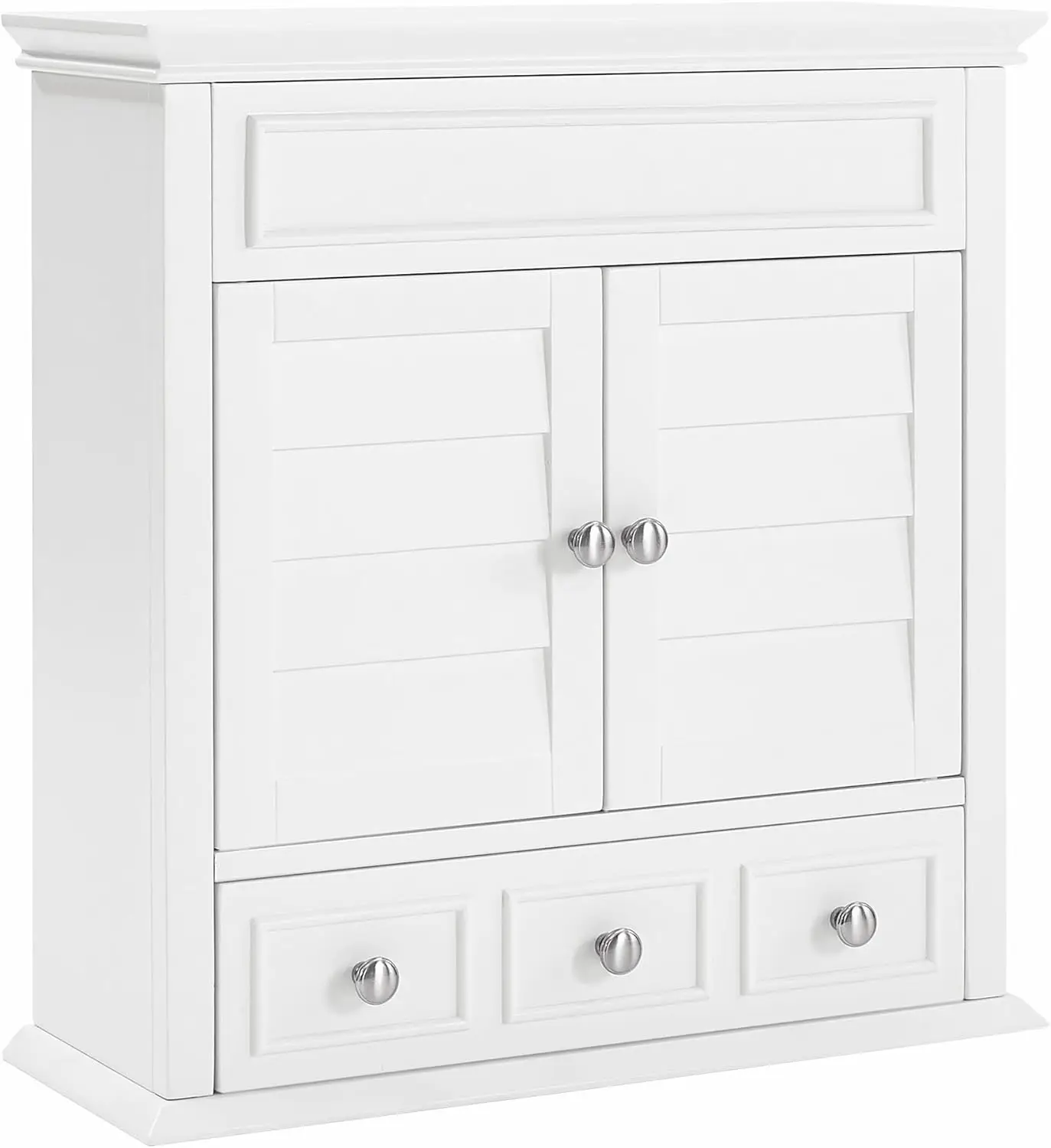 

Wall Mounted Bathroom Storage Cabinet with Drawer and Shelves, White, Adjustable Medicine Cabinet