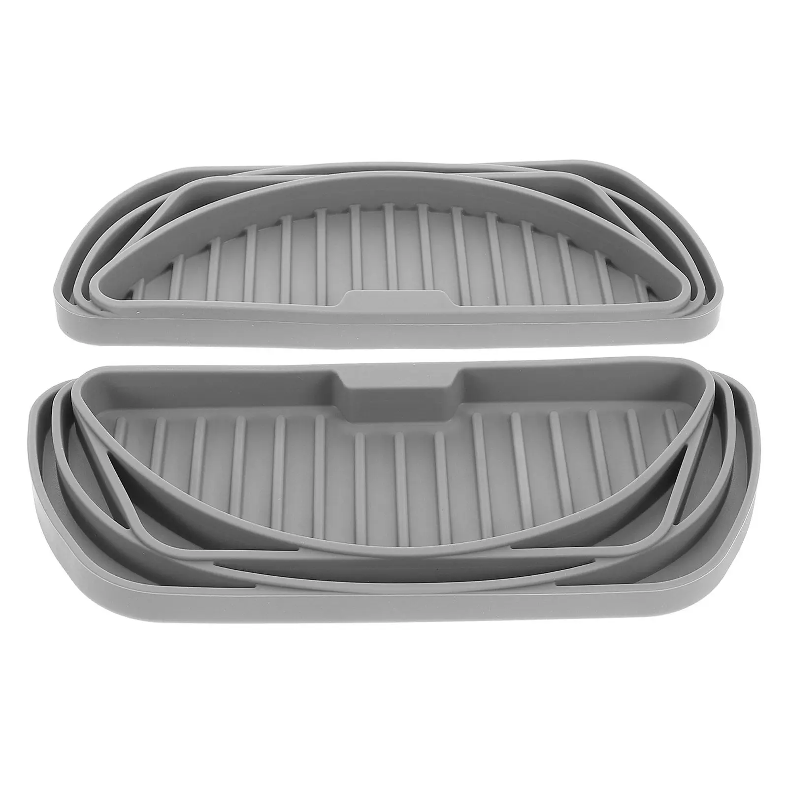 2Pcs Refrigerator Drip Tray Catcher Silicone Non-Slip Fridge Drip Tray Semi-Circular Large Capacity Ice Water Dispenser