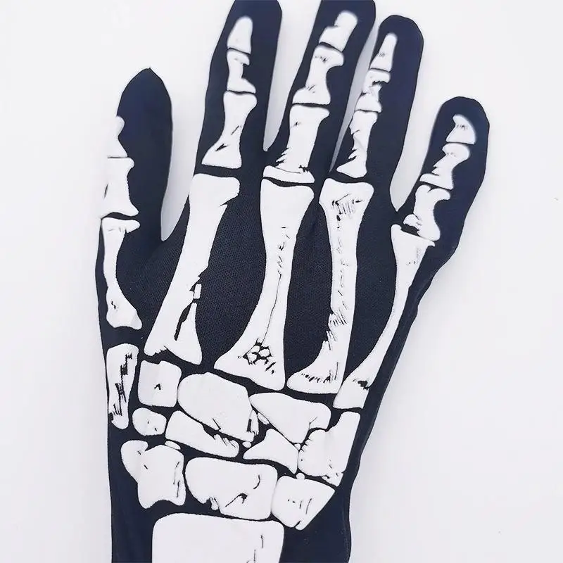 Gants Squelette Noirs – Accessoire Halloween – photo 4