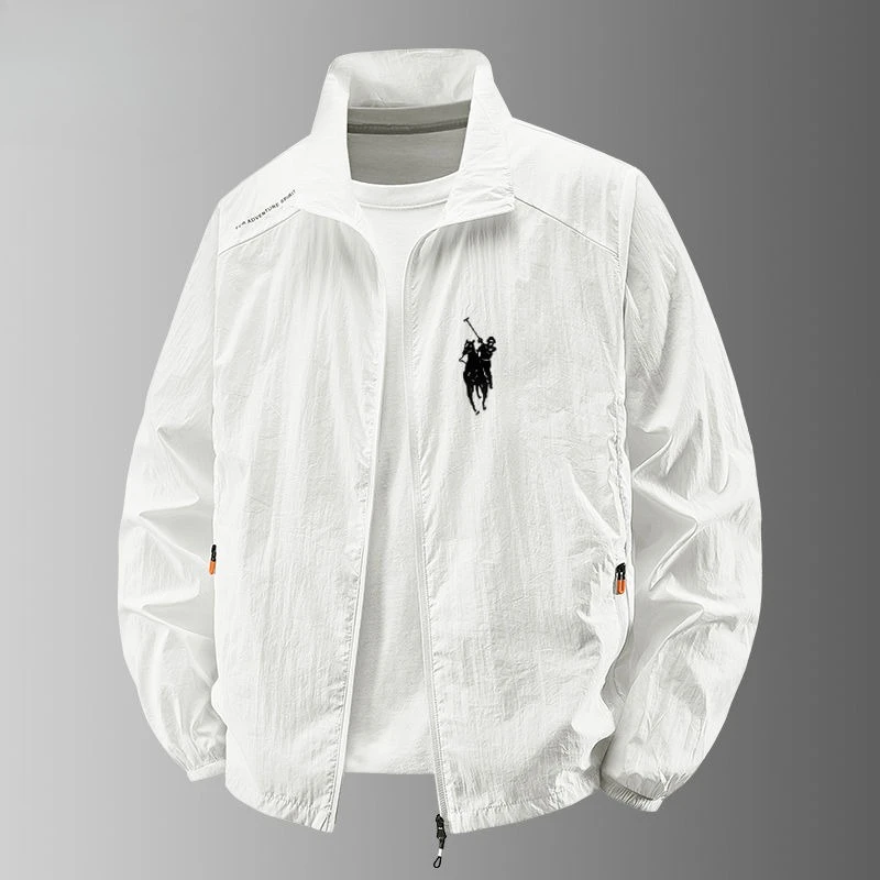 New Ice Silk Quick Drying Sunscreen Clothing Men Summer Thin Stand Collar Coat Breathable Outdoor Sun-protective Clothing Men's