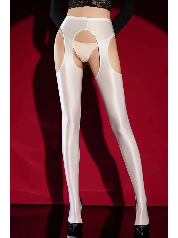 

Glossy Shiny Hollow Out Open Crotch Leggings Sexy Tights Crotchless Pantyhose Collant Strumpfhose Hosiery Nylon Stockings Panty