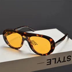 Vintage Brand Designer Flat Top Pilot Sunglasses Women For Men Popular Luxury Sun Glasses Punk Outdoor Driving Eyeglasses UV400