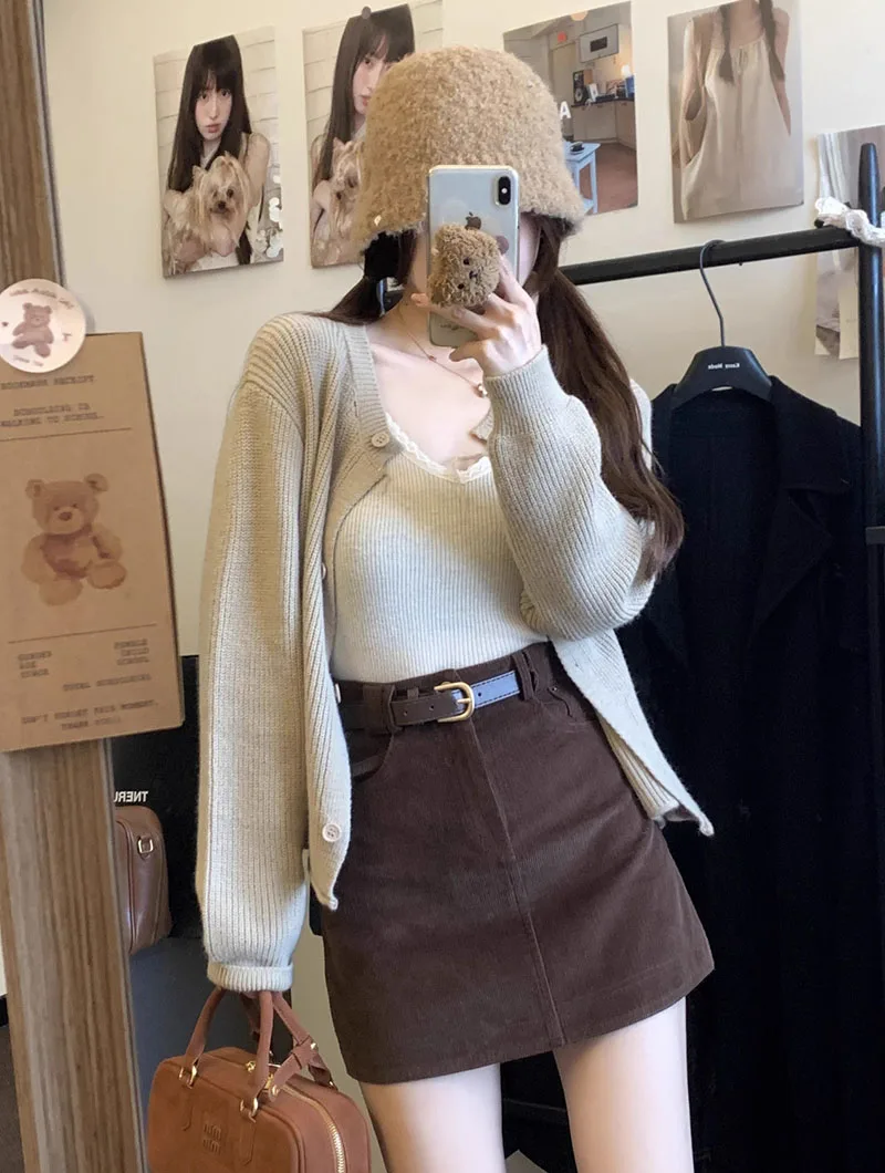 Vintage Carduroy Mini Skirt Women Korean Fashion with Belt High Waist Bodycon Skirts Elegant Slim Fit Streetwear Short Skirts 69 Sbeea4c87a2b346bd9b2a1d5c690322e4W