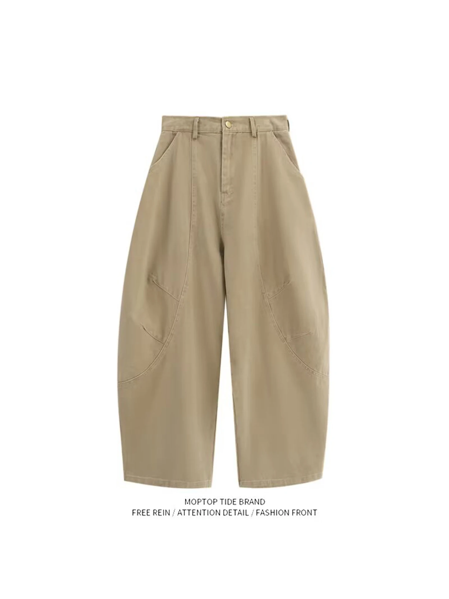 Retro American Coffee Color Wide Leg Casual Jeans Men Women Spring Summer New Style Loose Fit Comfortable Workwear Pants
