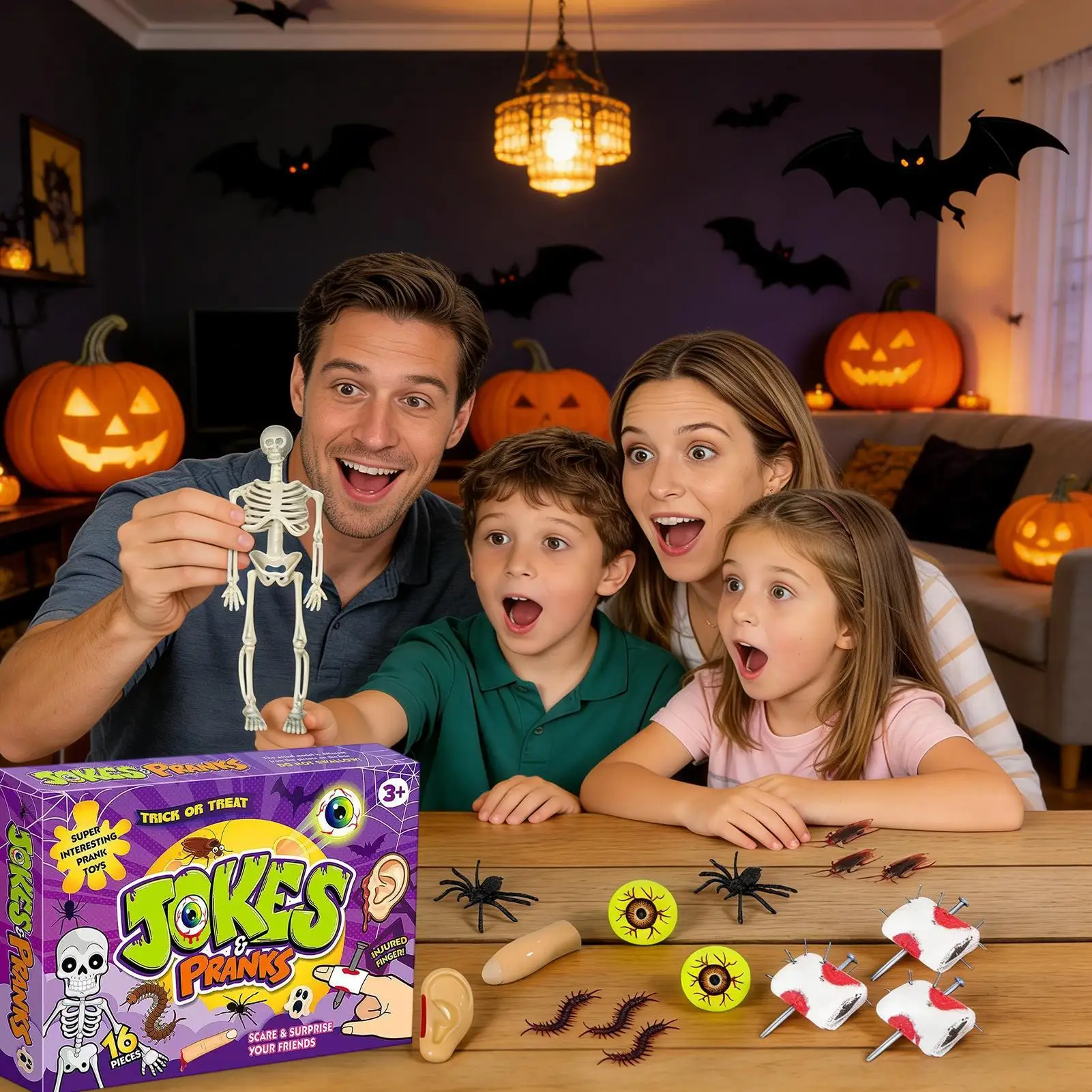 Prank Toy Kit Novelty Prank Props Tricks Gag Joke Props For April Fools Halloween Birthday School Office Travel Classroom