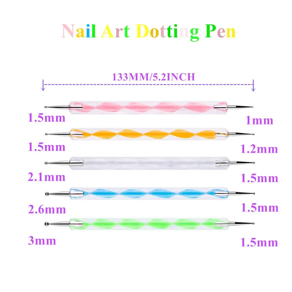 5PCS Dotting Tools Set for Nail Art, Embossing Stylus for Painting