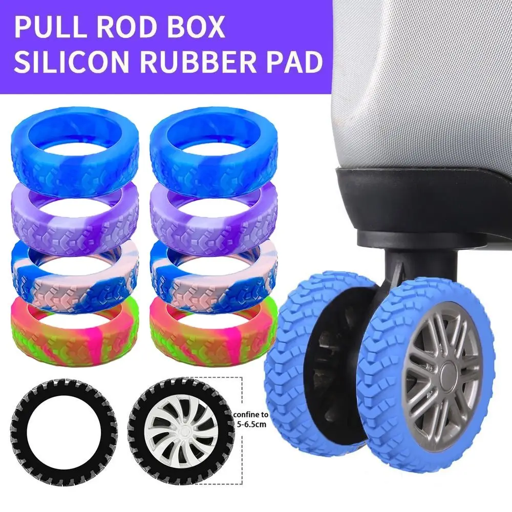 8PCS Silicone Suitcase Wheels Protection Cover Luggage Caster Shoes with Silent Sound Reduce Noise Trolley Box Casters Cover