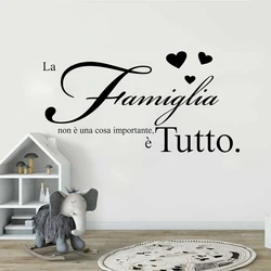 Large Italian Family Love Heart Quote Wall Sticker Kitchen Living Room House Important Thing Wall Decal Bedroom Home Decor