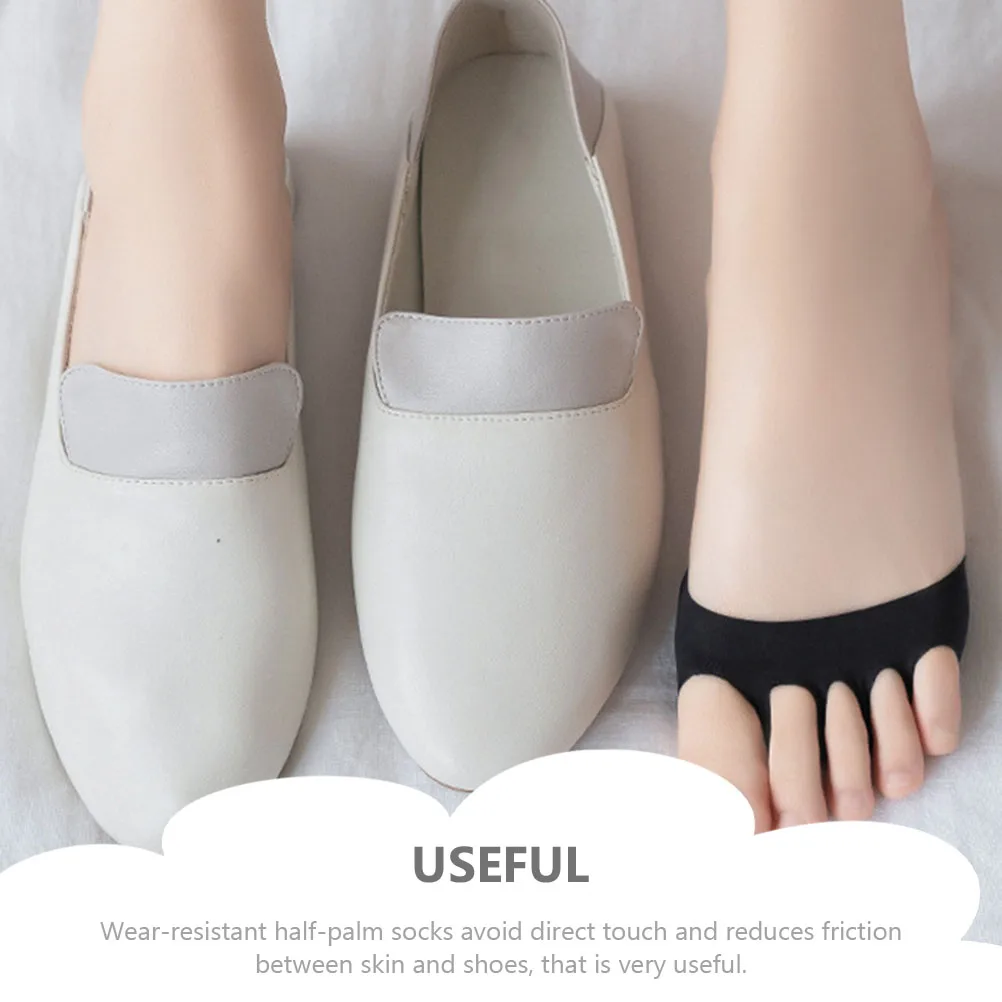 

Invisible Five Toe 4 Pairs White Forefoot Pad Breathable Half Socks Summer Cushion Comfortable Metatarsal Pads Portable Outdoor
