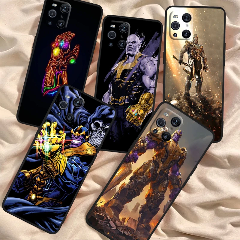 Thanos Marvel Cool Fashion For OPPO Find X6 X5 X3 A54S A5 A94 A16 A53S A57 A74 A72 A98 A78 A96 A9 5G Black Back Phone Case