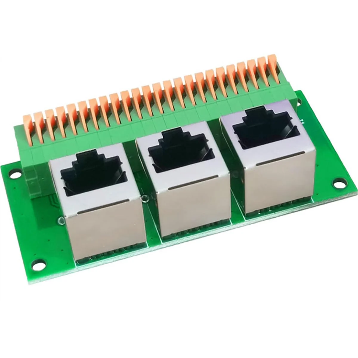 A9oP- RJ45-Buchsen-Breakout-Board, lötfreies RJ45 auf 8-poliges Schnellfeder-Terminal, drei Wege-RJ45-Buchse mit Leiterplatte