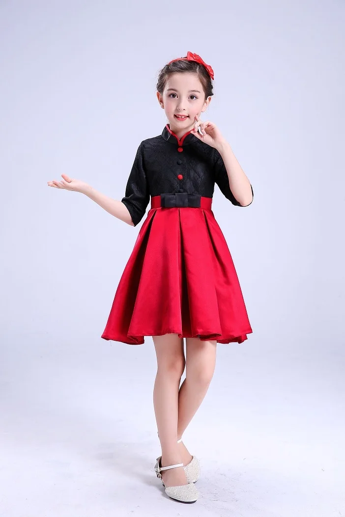 Children's performance attire for men and women Chinese style clapper small piano guitar erhu harmonica performance