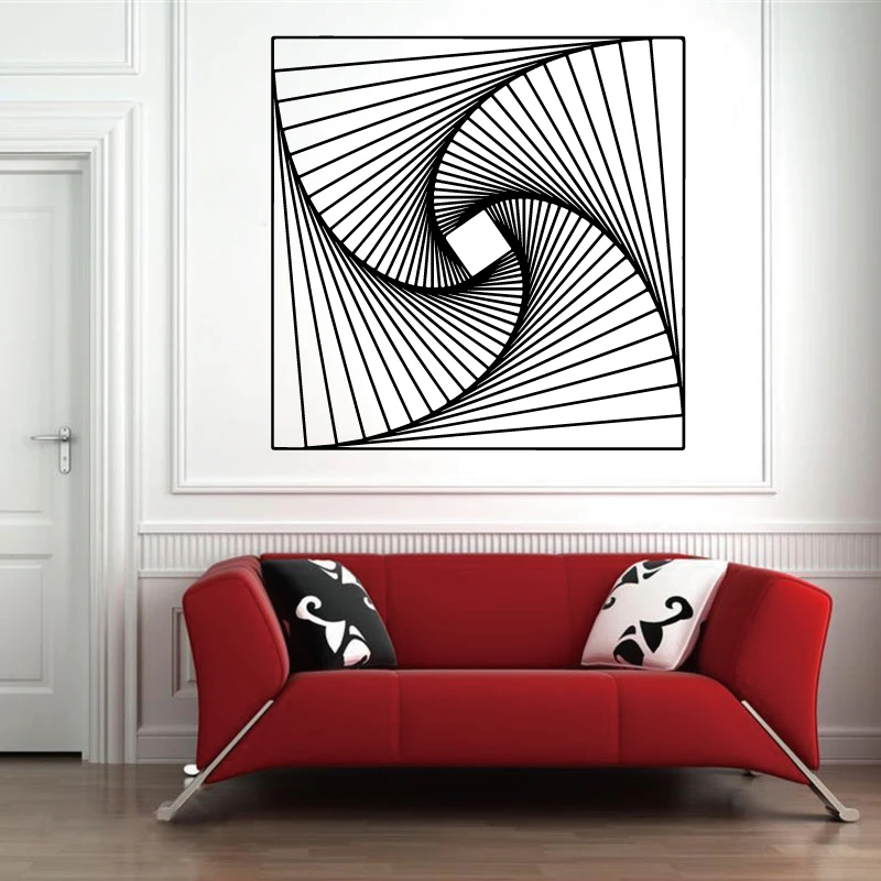Geometric Infinite Visual Graphics Vinyl Wall Stickers Technology Sense Fashion Living Room Bedroom Home Decoration Sticker JH7