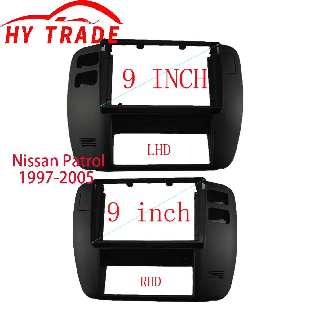 

2 DIN 9 Inch Car Frame Fascia Adapter For Nissan Patrol V5 Y61 2002-2004 Android Radio Dash Fitting Panel Kit