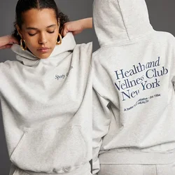 Early Spring New North American Niche Sporty&Rich Letter Printed Fleece Sweatshirt Women's Hoodie