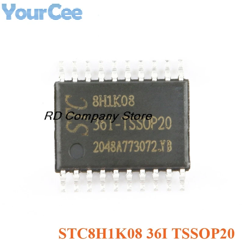 

10pcs STC STC8H1K08-36I-TSSOP20 Single-Chip Microcomputer 1T 8051 Enhanced Microcontroller MCU Micro Computer Controller ISP