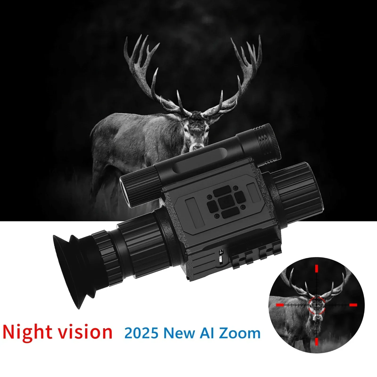 Night Vision RifleScope 1.4 Inch Full Screen HD1080P 5X Digital Zoom Photo/video Camera Monocular 850/940nm Laser IR for Hunting