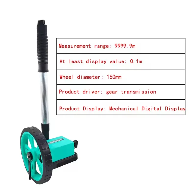 ABMI-Mechânico Digital Rolo Telêmetro Manual Operado Roda Telêmetro 9999.9M Ferramenta de Medição de Engenharia Régua,