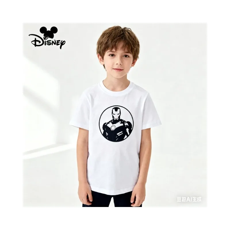 

Brand Disney Trend Summer Pure Cotton Thickened Short-sleeved Printed T-shirt Boys and Girls Loose Casual Six-color Trend Kids