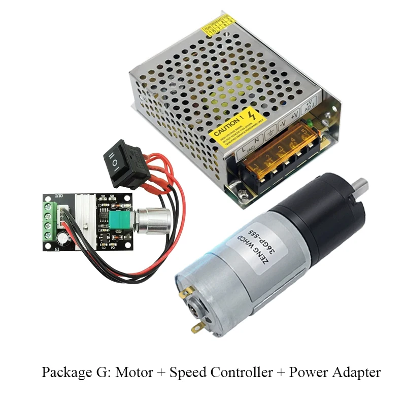 36GP-555 Planetary DC Gear Motor, 12V/24V 555 Geared Motor, 11–2160 RPM Low-Speed, High-Torque, Speed-Controlled Micro 555 Motor 6