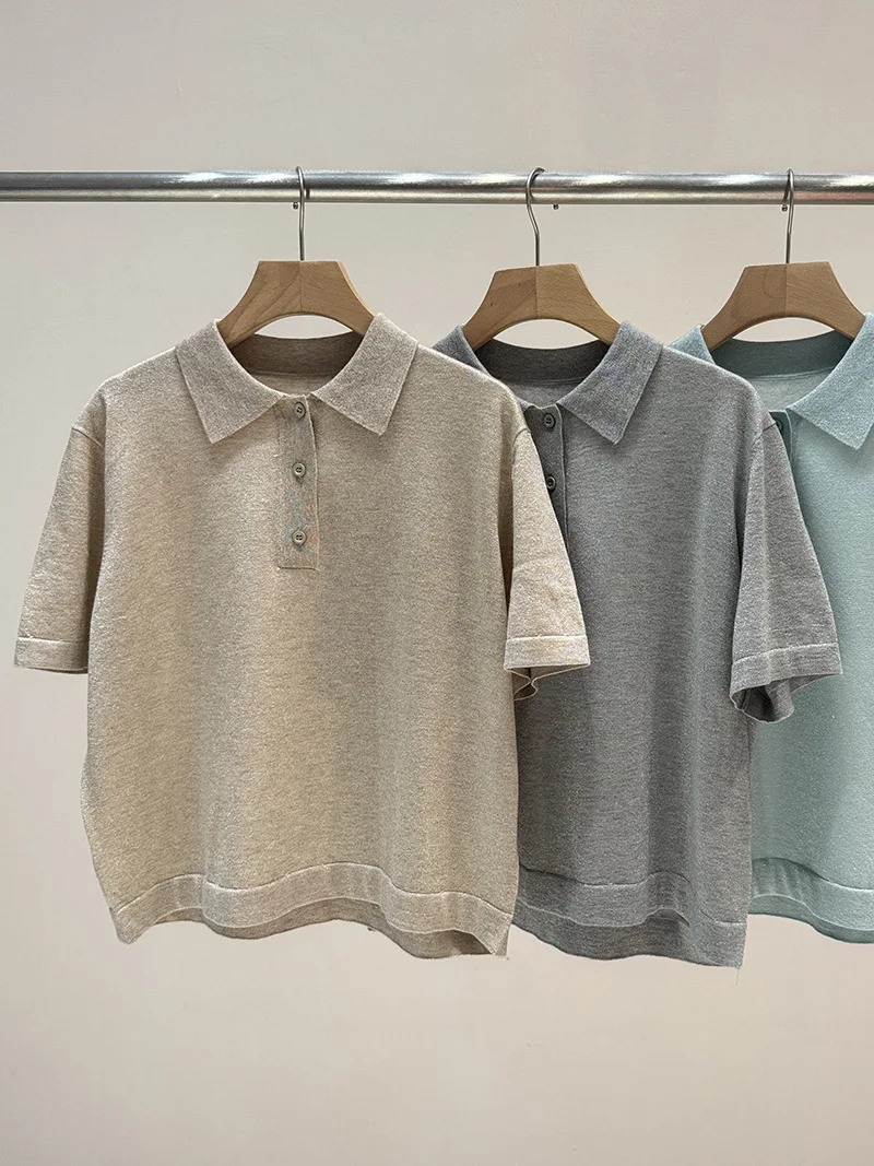 2026 Polo Collar Top, Short And Loose Fit, Versatile And Simple Women'S Clothing For Summer.