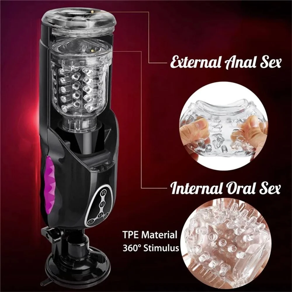 Male Masturbator Electric Piston Heating Automatic Vibrator 10 Kind Rotation Telescopic Smart Voice Masturbators Sex Toy for Men