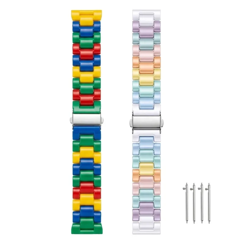 2pcs Candy Color Building Blocks Strap for Samsung Galaxy watch 7/FE/6/5/4/Active 20mm Watch Band for Huawei watch GT2-3 42mm
