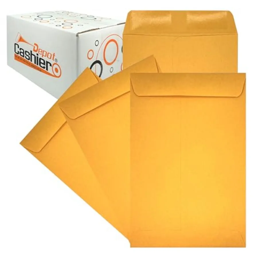 

Конверты для каталогов Cashier Depot 6 X 9, открытые, прочные, 24 фунта. Коричневая крафт-бумага с клейкой застежкой / коробка
