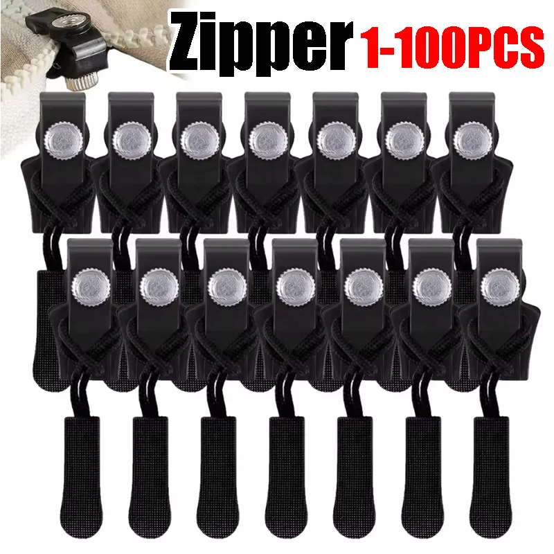 

1-100PCS Zipper Pull Repair Kit Replaceable Zipper Heads for Backpacks Luggage Clothing Coats with Three Size Options
