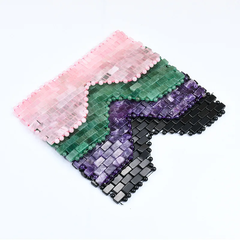 

Rose Quartz Jade Eye Mask WIth Box Eye Massager Natural Stone Sleep Mask Relaxation Face Massager Therapy Facial Massage Tools