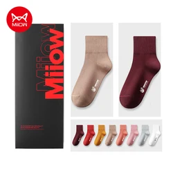 MIIOW 5 paia Harajuku calzini da donna semplice Color caramella carino Casual Kawaii pantofola ragazza cotone antibatterico caviglia Set taglio basso