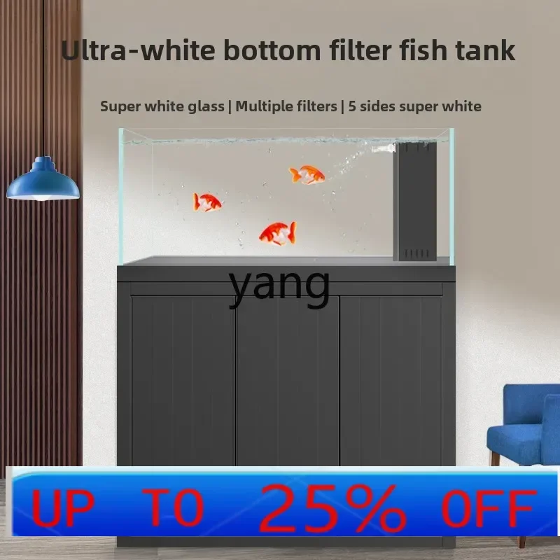 LH  household living room bottom cabinet ultra-white glass goldfish Lanshou tank bottom filter