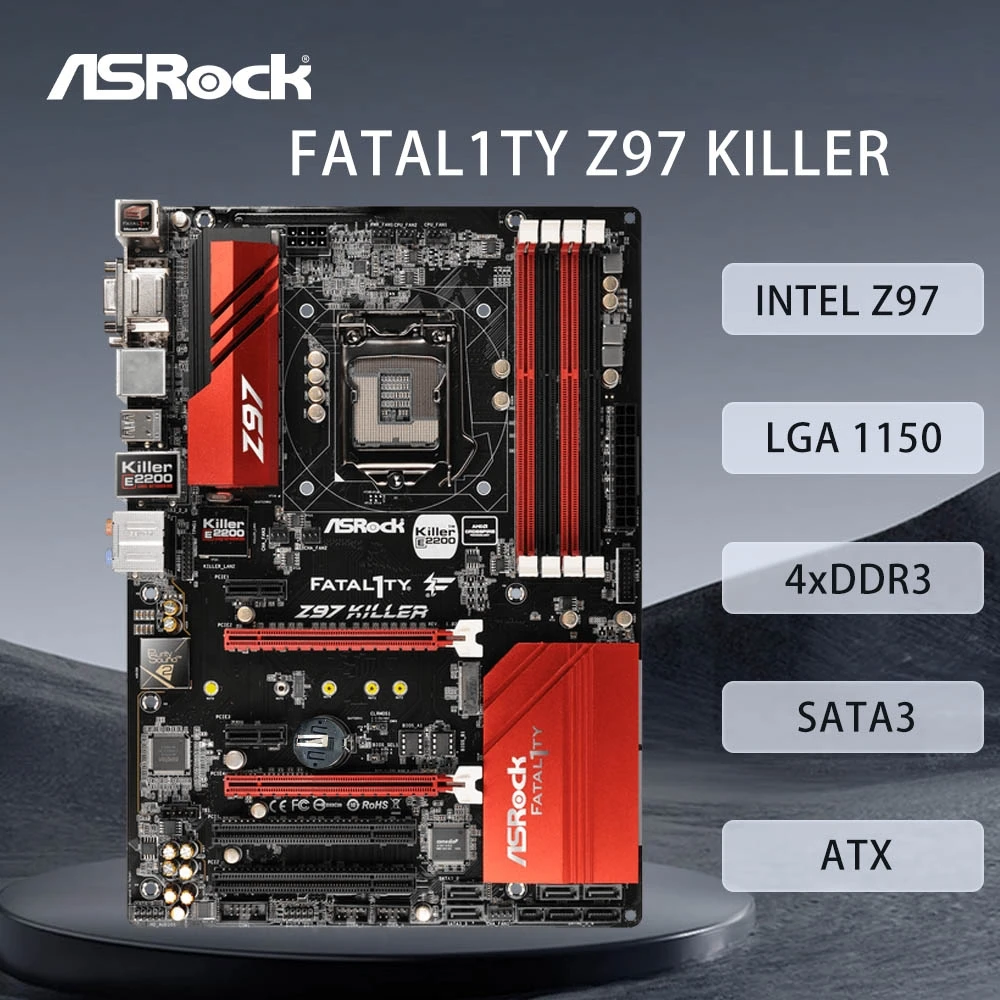 ASRock Fatal1ty Z97 القاتل اللوحة LGA 1150 دعم i7-4790K i7-4770K i5-4690K i5-4670K وحدة المعالجة المركزية 4xDDR3 3200 ميجا هرتز 2xM.2 HDMI ATX #1